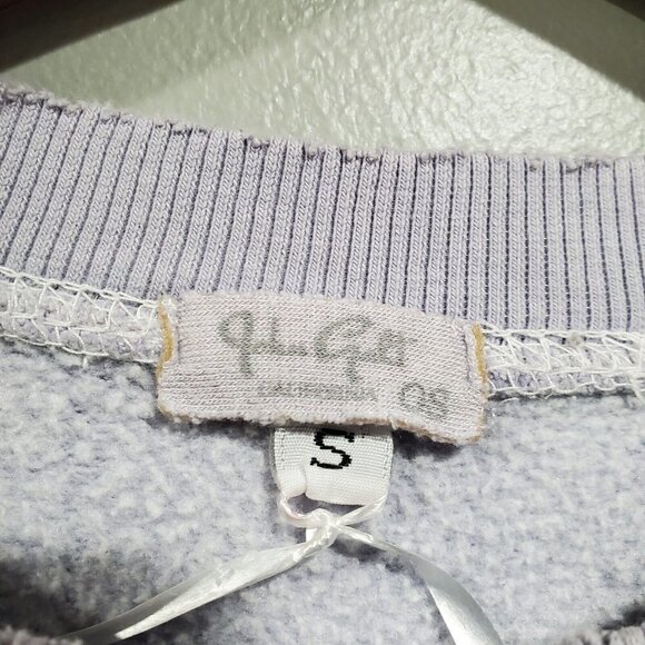 John Galt Sweatshirt Womens OS One Sz S Long Sleeve Pullover Purple Embroidered - Picture 9 of 12